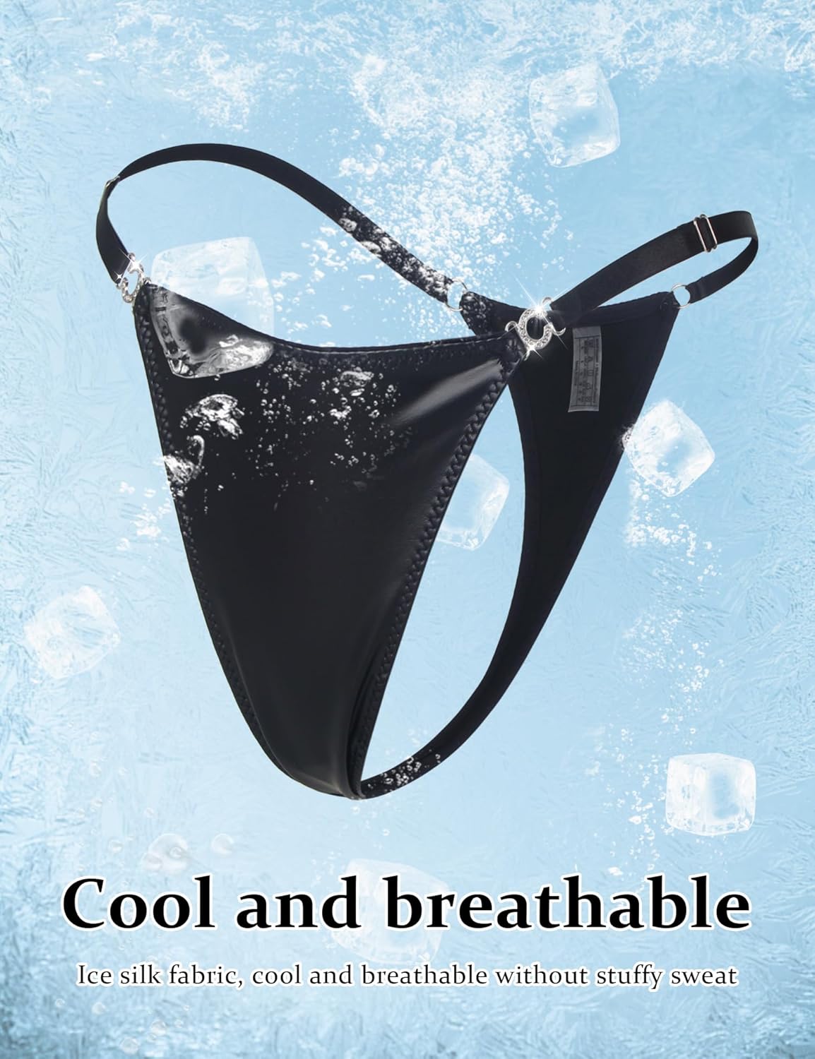 ohyeahlady G String Thongs for Women Ice Silk Sexy Leopard Micro Thong Underwear Womens T Back Cheeky Panties Adjustable - Image 3