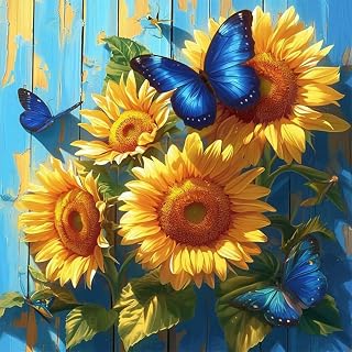 Reluohuo Diamond Painting Kits for Adults Sunflower, Diamond Art for Beginners Flower, 5D DIY Full Drill Gem Art Crafts for Home Wall Decor, 12x12 Inch
