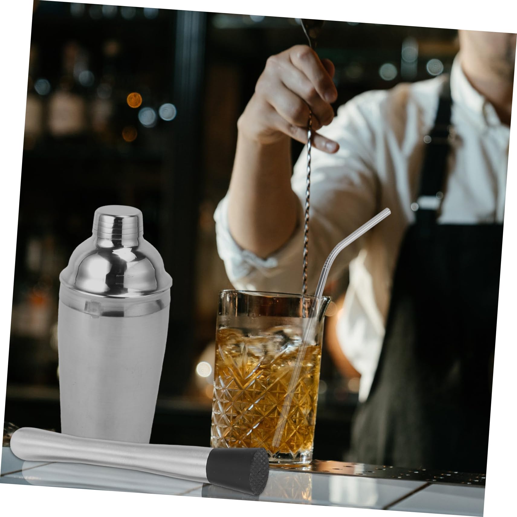 22piezas Coctelera Vaso Medidor Equipo Para Cócteles Herramientas De Barman Acero Inoxidable Duradero