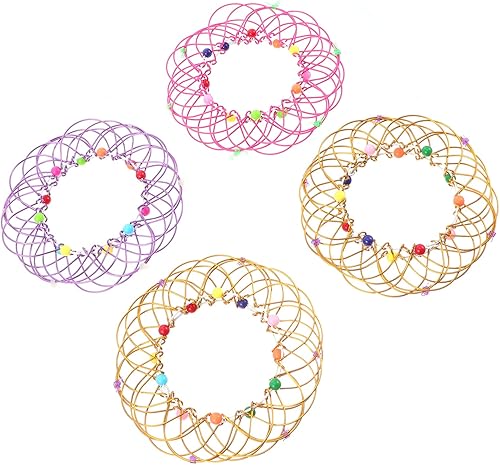 Miniatura 4 de 8 piezas giratorio variable hecho a mano anillo de palma educativo arte flexible adornos de cumpleaños favores de hierro juguetes aleatorios