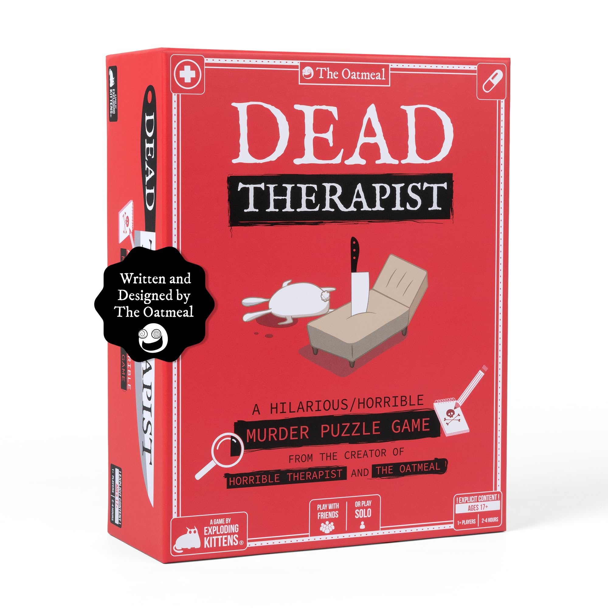 Exploding Kittens Dead Therapist, 1+ Players, Age 17+ Mystery Game