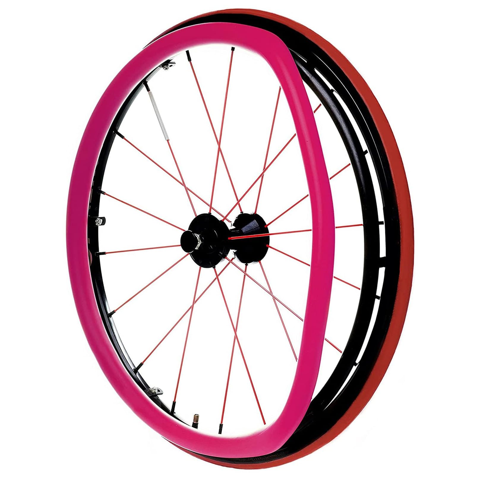 Silla de ruedas de silicio, Funda for silla de ruedas deportiva con ruedas traseras de 22/24 pulgadas y cubiertas for llantas de empuje de silla de ruedas(Roze,22in)