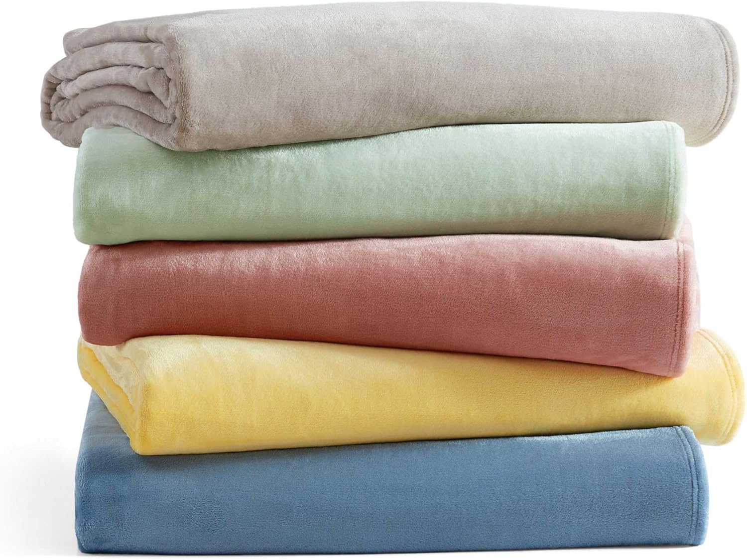Martha Stewart - Queen Size Blanket, Ultra-Soft Plush Fleece Throw Blanket with Double-Needle Stitching, 350 GSM, Medium Weight Bedding for Bed or Couch (Bedford Solid Blue) - Image 5