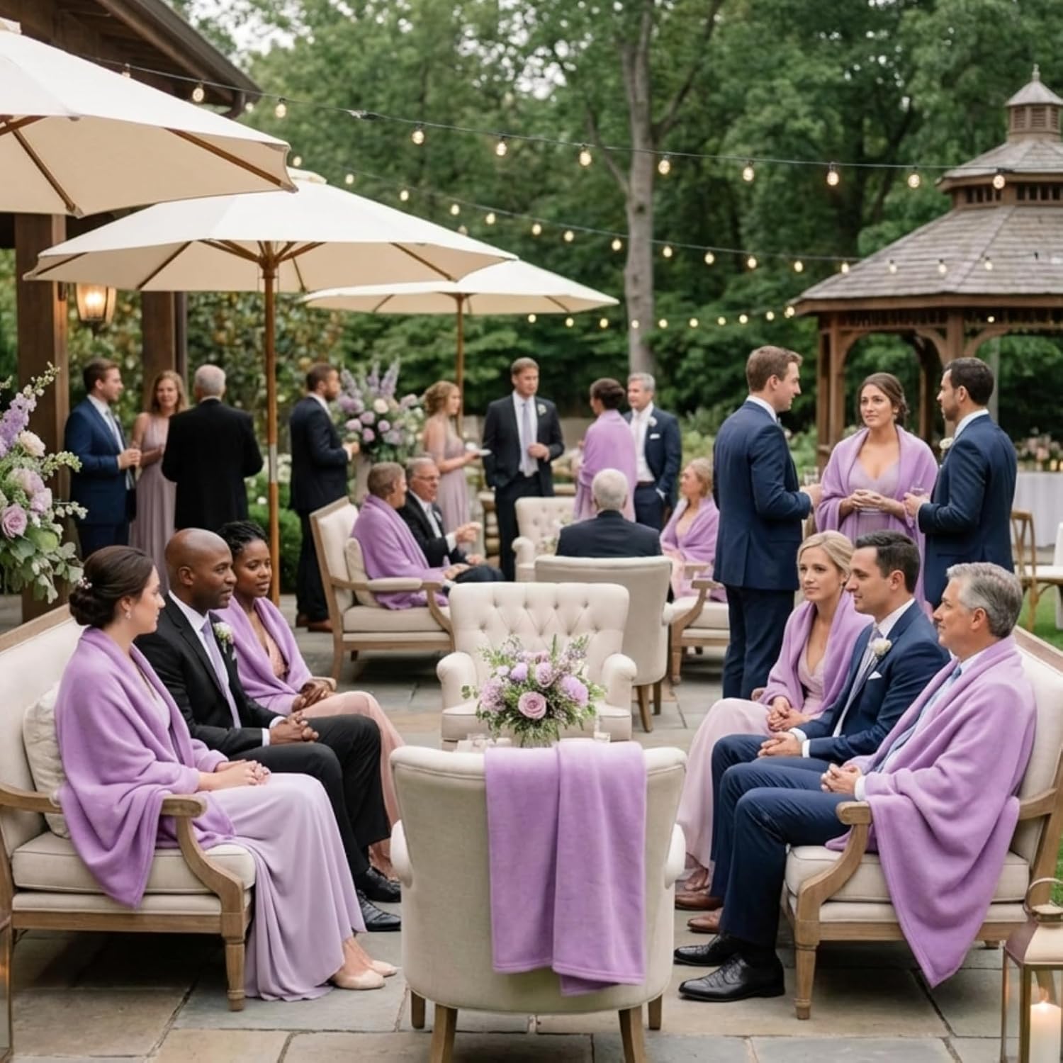 Shimeyao 24 Packs Fleece Throw Blanket Soft Warm Lightweight Fleece Blanket Cozy Throw Bulk for Home Bed Couch Sofa Office Wedding Gifts Suitable for Seasons, 50 x 60 Inches(Lavender Purple) - Image 2