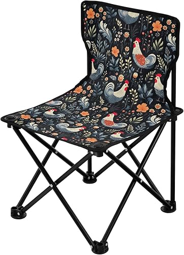 Miniatura 4 de Outdoor Folding Cute Rooster Flower Camping Chairs for Adults Portable Camping Chair Lightweight Lawn Chair 202a4544