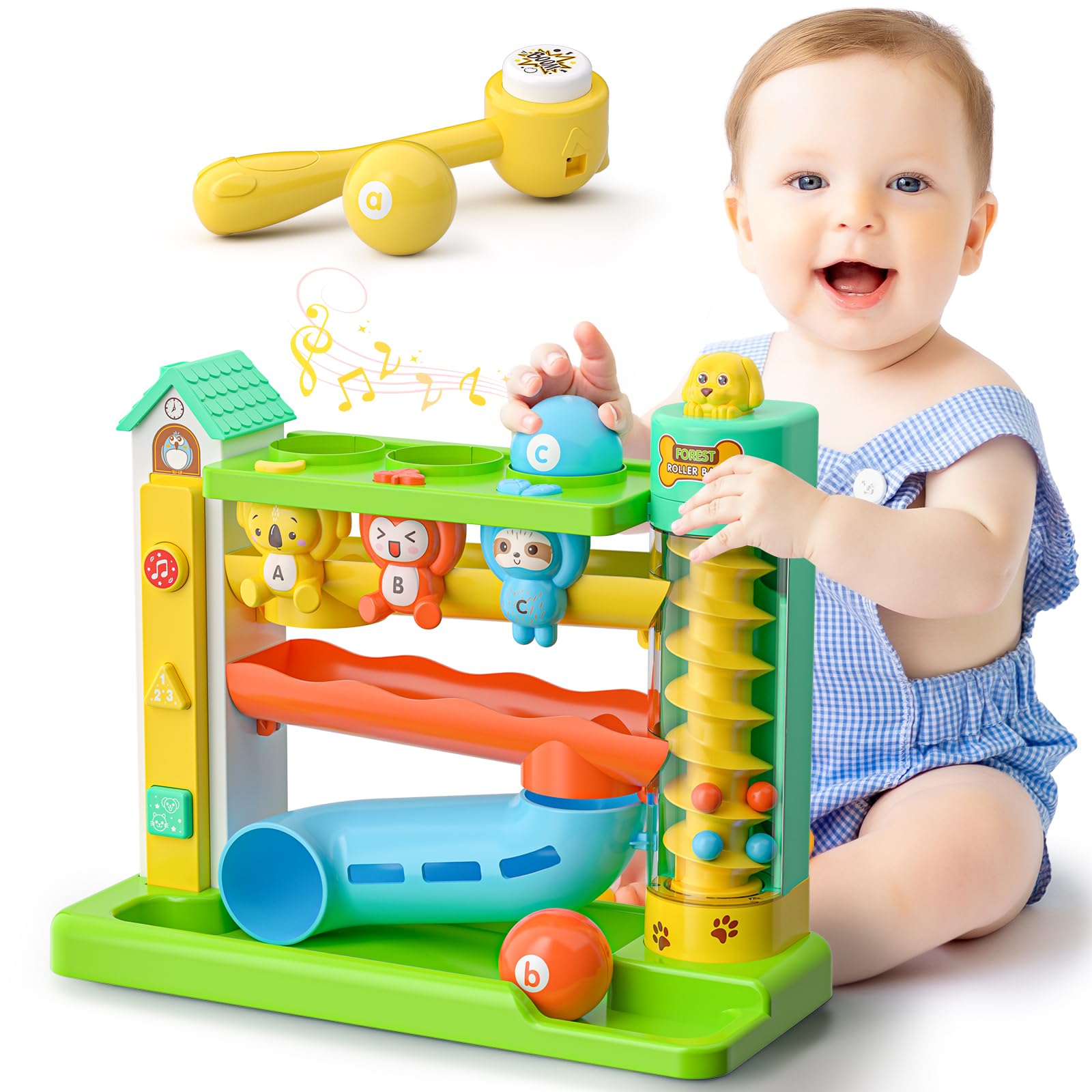 Musical Ball Drop Toys for 1 Year Old Boy Gifts, Eductional Baby Toy 12-18 Month Toddler Toy Age 1-2, First Birthday Gift for 1 Year Old Boy Girl,