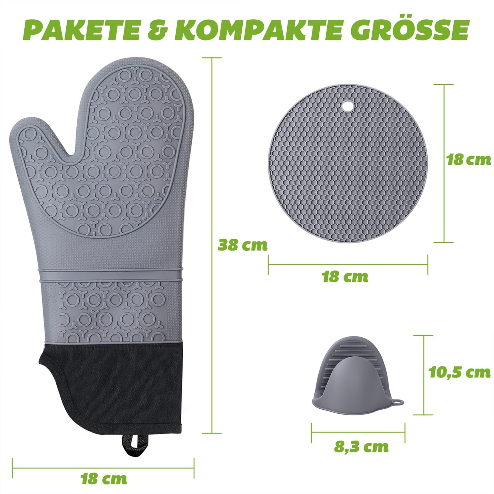 Guanti Da Barbecue, Guanti Da Cucina, Guanti Da Forno In Silicone Antiscivolo Anti Calore Fino A 800 C Certificati En407 Guanti Da Griglia In Silicone Per Cottura Al Forno Nero 37046774