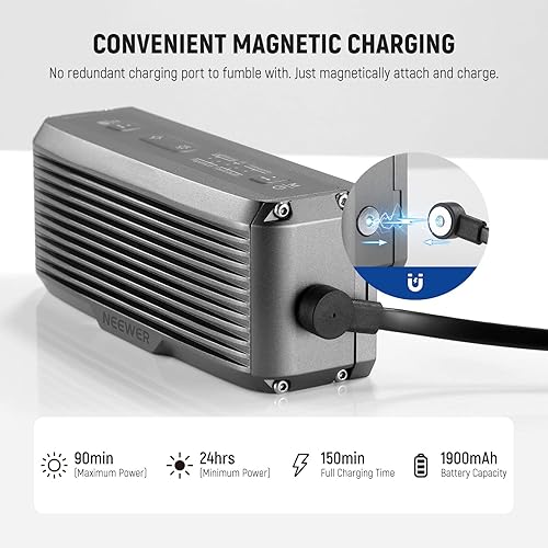 Miniatura 7 de NEEWER WP12 Luz de buceo subacuática 33 pies328ft IP68 impermeable luz de video LED con cabezal de bola 1900 mAh 5600K CRI97 TLCI98 2600lux16ft modo