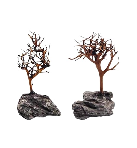 YZHZOM 2pcs Small Bonsai Aquarium Tree,4-6inch,Handmade Aquarium Bonsai Tree Aquarium