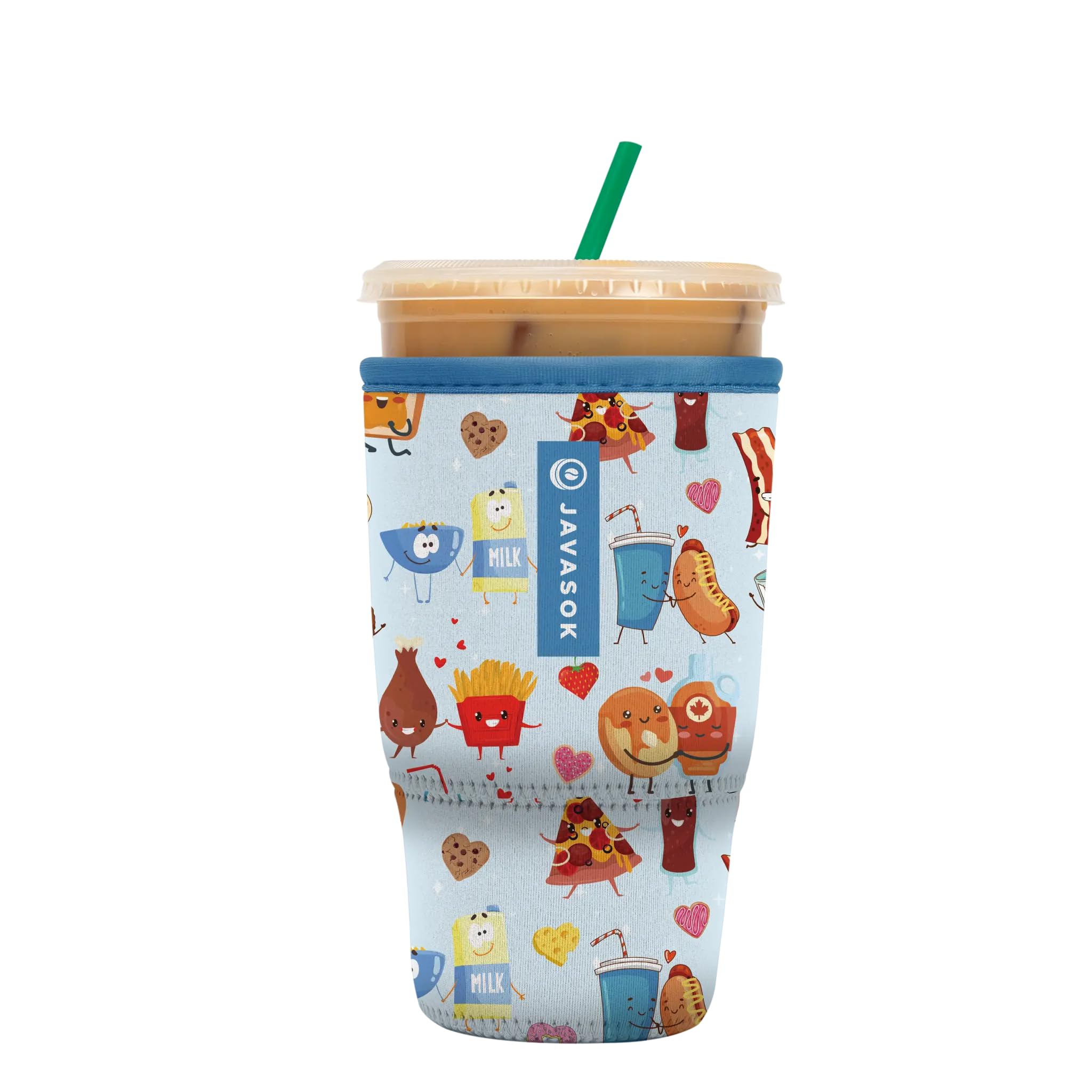 Sok It JavaSok Iced Coffee &amp; Cold Soda Insulated Neoprene Cup Sleeve (Bestie Bites, Large: 30-32oz)