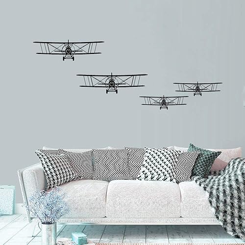 Miniatura 3 de 2 calcomanías de pared de avión, calcomanías de pared de aviones extraíbles para sala de estar, dormitorio, decoración del hogar, mural de arte para