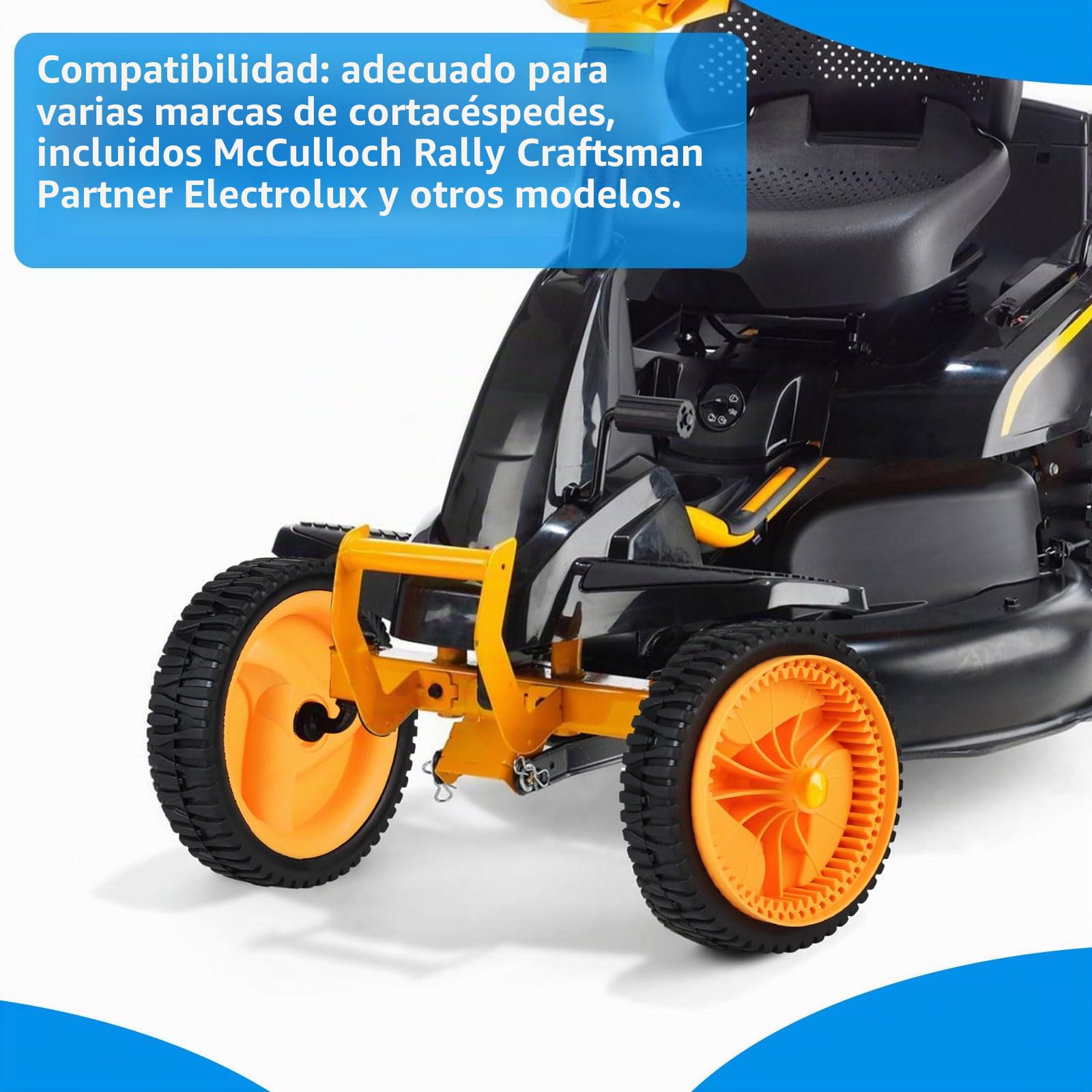 SWAWIS Ruedas Delanteras para Cortacésped Ruedas Motoazada Compatible con Craftsman Partner Electrolux McCulloch Rally y Otras Marcas