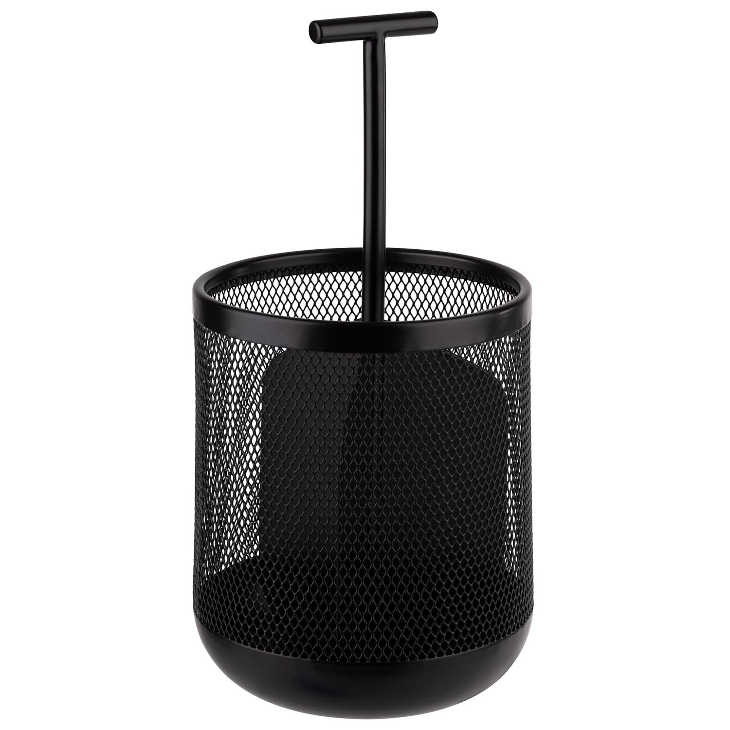 APS 11755 pojemnik na sztućce DART, metal, Ø 12 cm, wysokość 25 cm, spód chroniący meble, 3 przegródki, czarny
