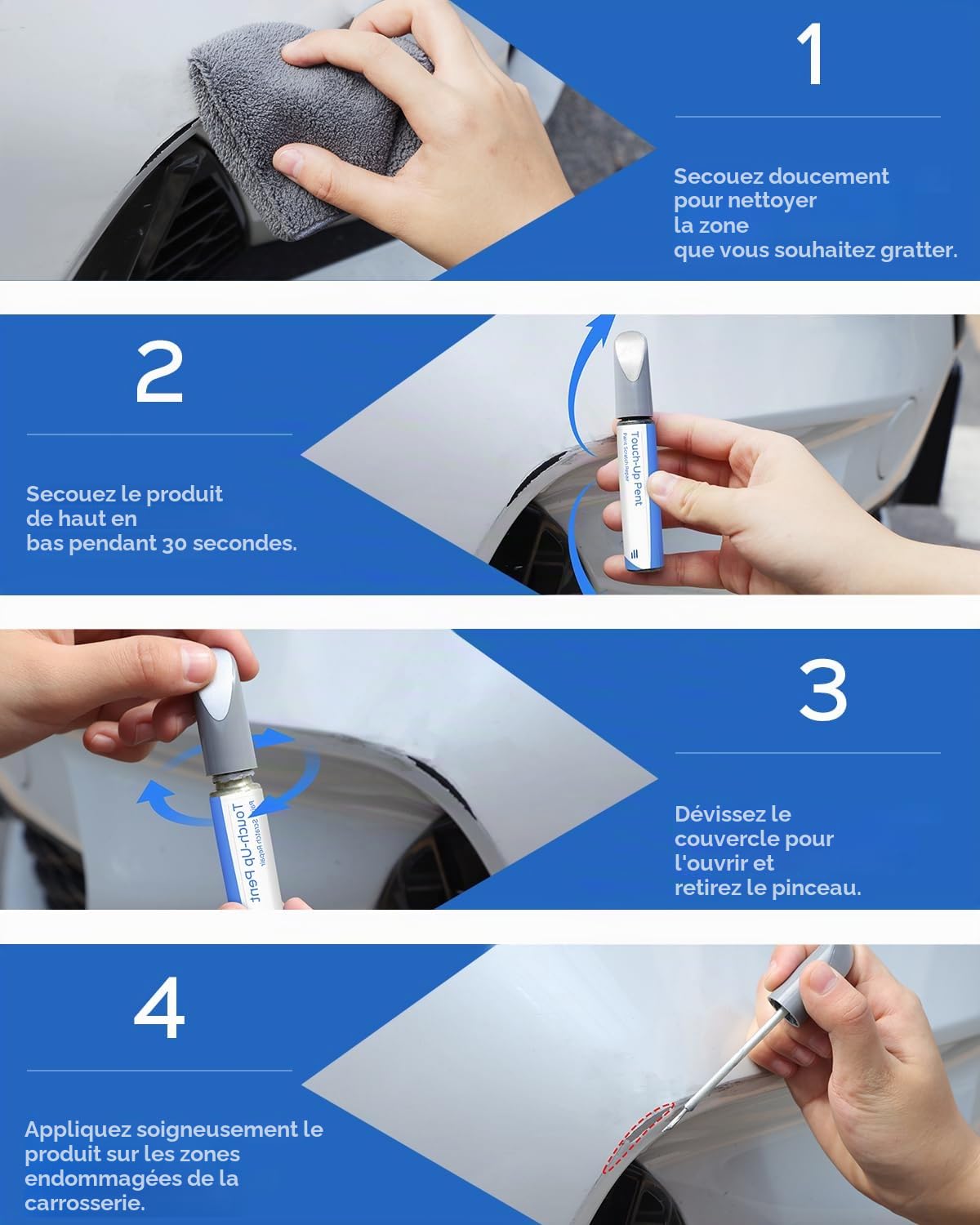 KAD Gun Stylo de retouche métallisé pour Nissan – Correspondance exacte pour éclats et Rayures