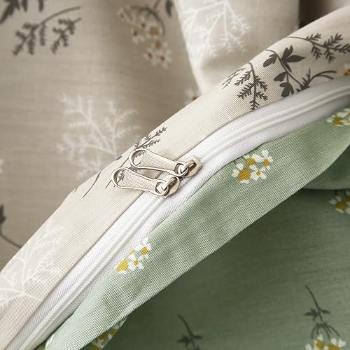 Miniatura 6 de mixinni Juego de funda de edredón con diseño floral rojo y hojas verdes tamaño Queen con cierre de cremallera, 4 lazos en las esquinas para él y