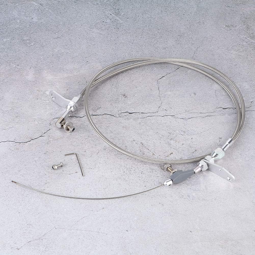 Throttle Cable, Stainless Steel Kickdown Cable Kit Stainless Kick Down Detent Fits for 904