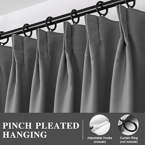 Miniatura 3 de Cortina plisada de bajo consumo para ventana, de techo a piso, extra con ganchos y alzapaños para hotel, apartamento, barra transversal y cortina