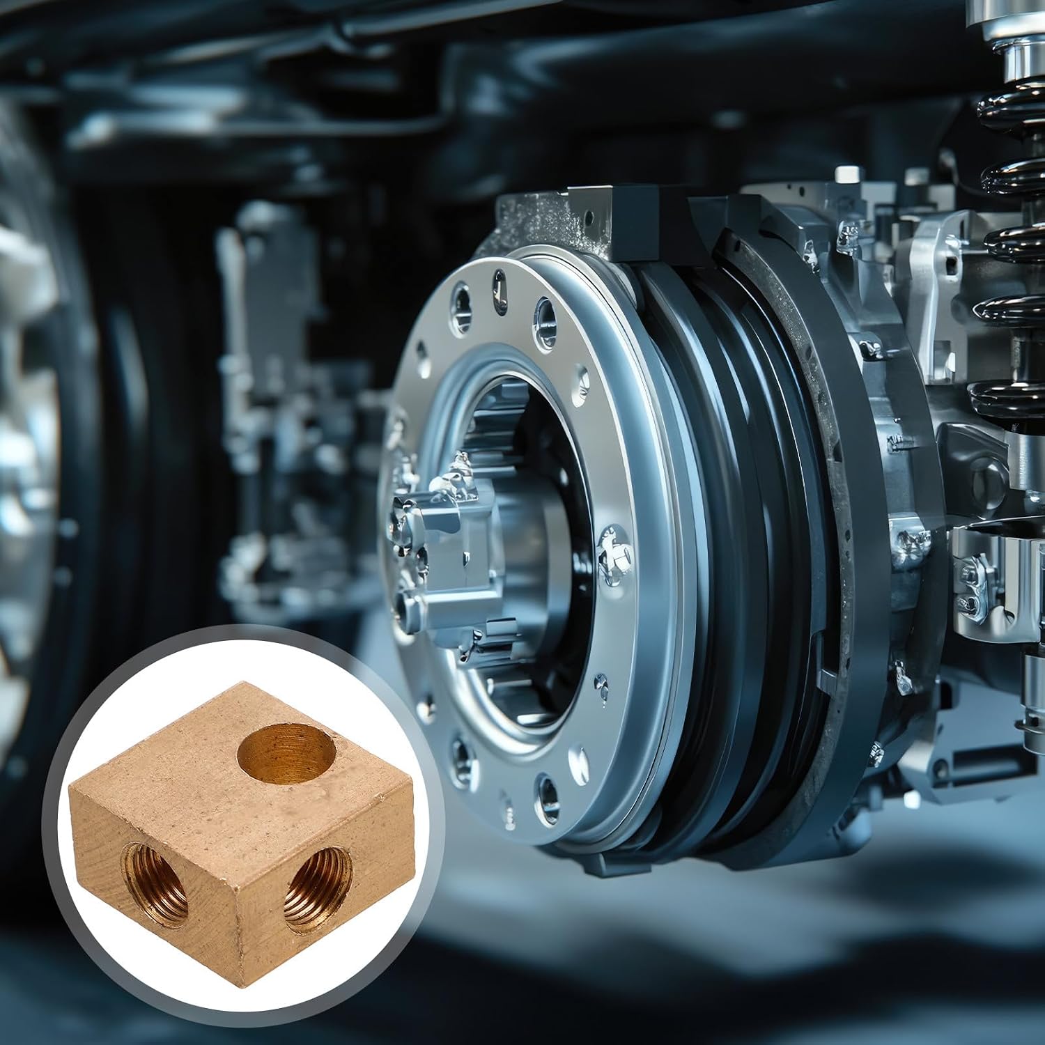 Car Brake Adapter Fitting Copper Vehicle Brake Block Replacement Part Supply Connector Compatible with US Uk Standards