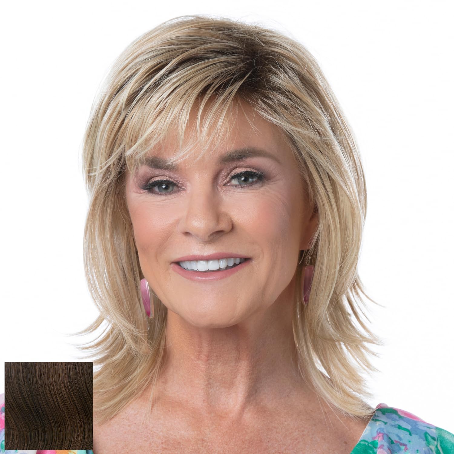 Toni Brattin Stylish Shag Wig - Mid-Length with Tapered Layering & a Soft Wispy Bang - Heat-Friendly Synthetic Fiber Looks & Feels like Natural Hair - Adjustabl