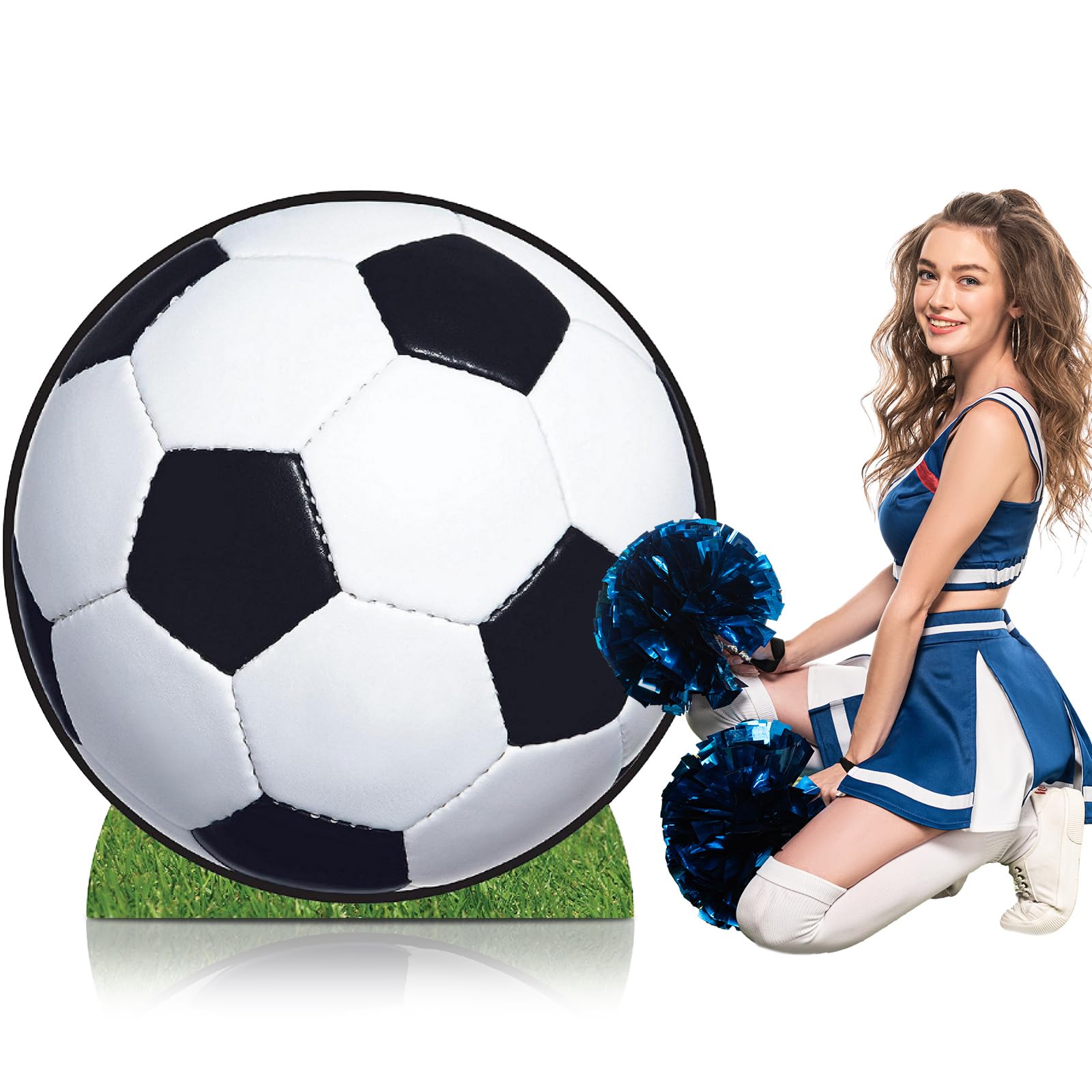 Chunful 3.3 ft Soccer Ball Cardboard Cutout Soccer Birthday Backdrop