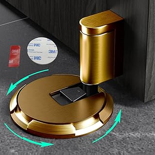 HOOFUS No Magnetic Mechanical Floor Door Stopper,Adjustable Door Holder, for Door Gaps up to 0.75 Inch in Height,Nail Free or Screws (Brown Bronze, 1 Pack)
