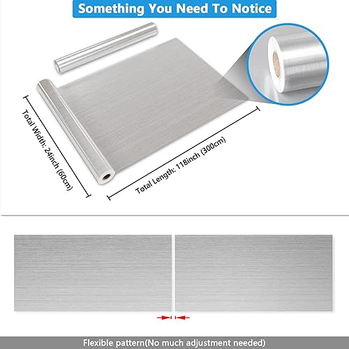 Miniatura 7 de Cre8tive Papel de contacto de papel de aluminio plateado de 24 x 118 pulgadas de ancho, impermeable, a prueba de aceite, resistente al calor, para