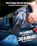SEALIGHT Handheld Car Vacuum Wireless, Handheld Vacuum Cleaner with 30000pa High Power Suction, Two Batteries Long Endurance, 18V/120W Mini Vacuum Cleaner for Car, Home,
