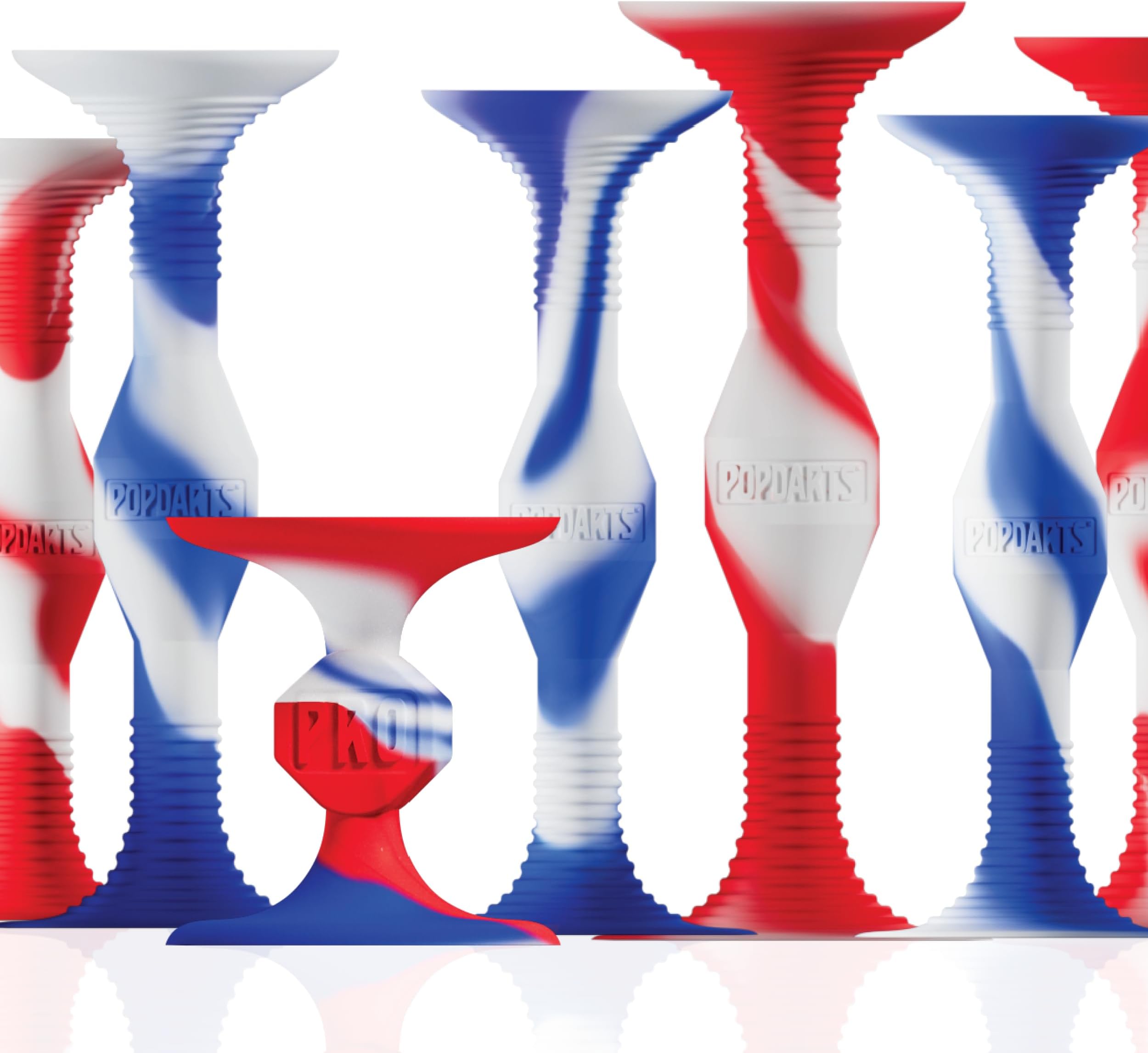 USA PRO Pack Game Set (Red White Blue Wigglenobber Target Marker) - Indoor, Outdoor Suction Cup Throwing Game - Competition with a POP