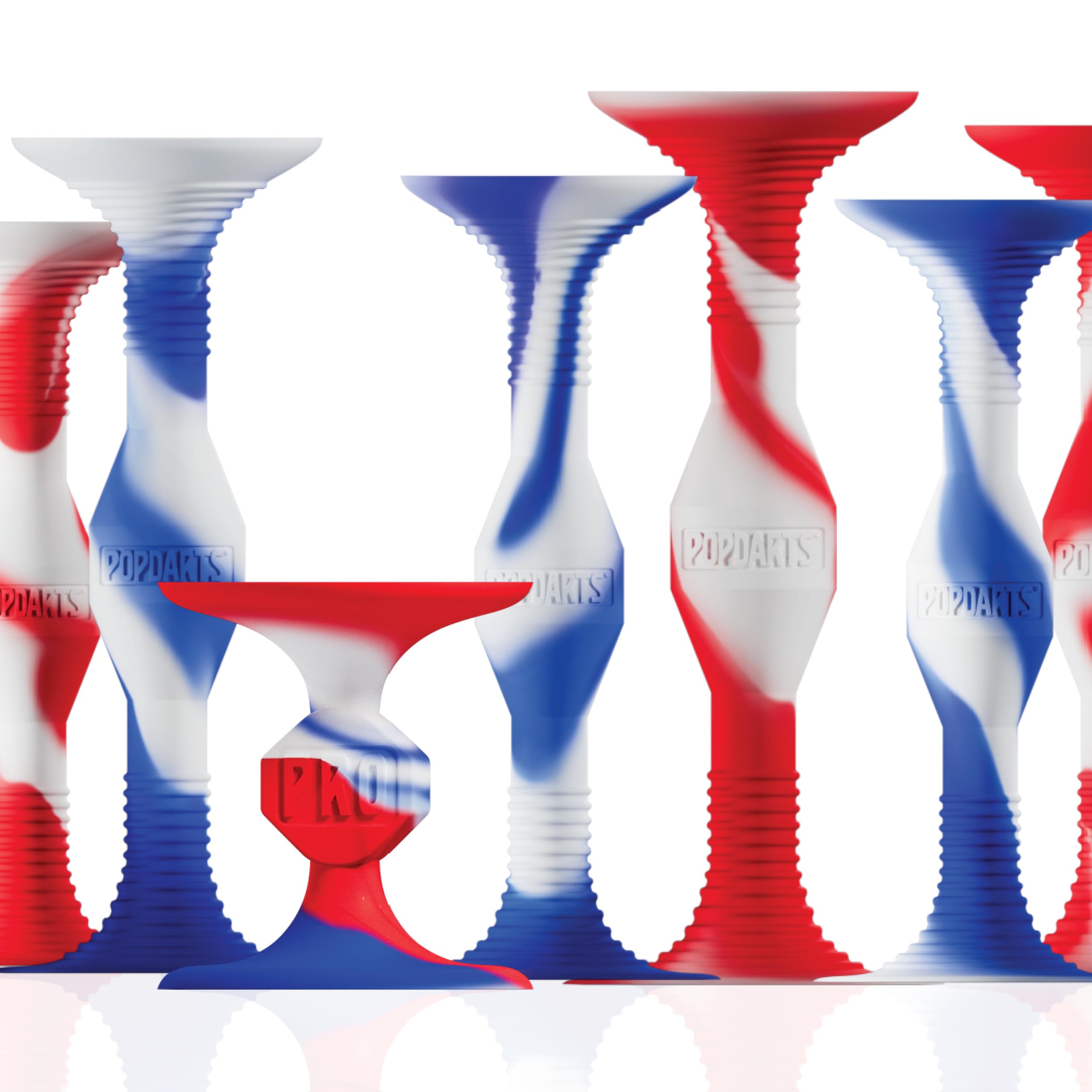 Popdarts USA PRO Pack Game Set (Red White Blue Wigglenobber Target Marker) - Indoor, Outdoor Suction Cup Throwing Game - Competition with a POP