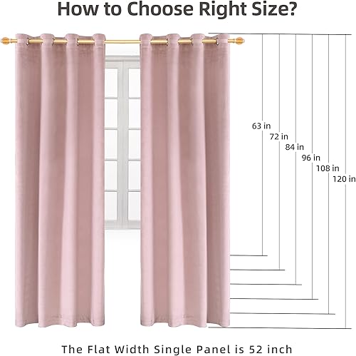 Miniatura 6 de Cortinas de terciopelo supersuaves con ojales, para privacidad en sala de estar, puertas de cristal corredizas, 2 paneles