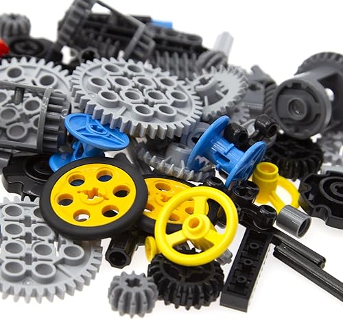 Miniatura 5 de Habow 116pcs Technic Parts - Engranajes, eje, pasador, conector, ruedas, cadena de eslabones, estante de engranajes, volante, casquillo, gancho,