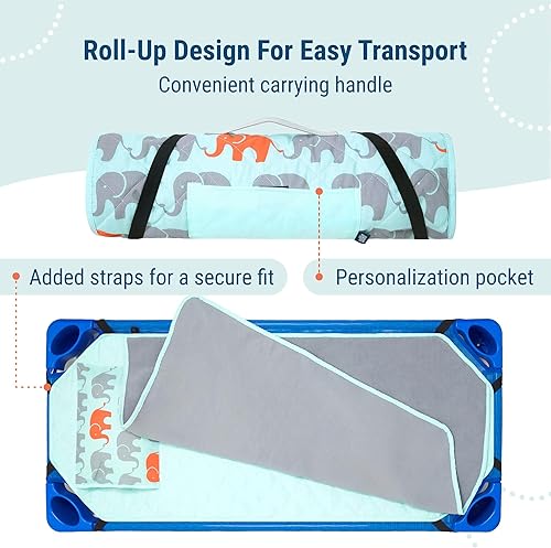 Miniatura 9 de Wildkin El moderno tapete para siesta viene con almohada extraíble de respaldo (elefantes)