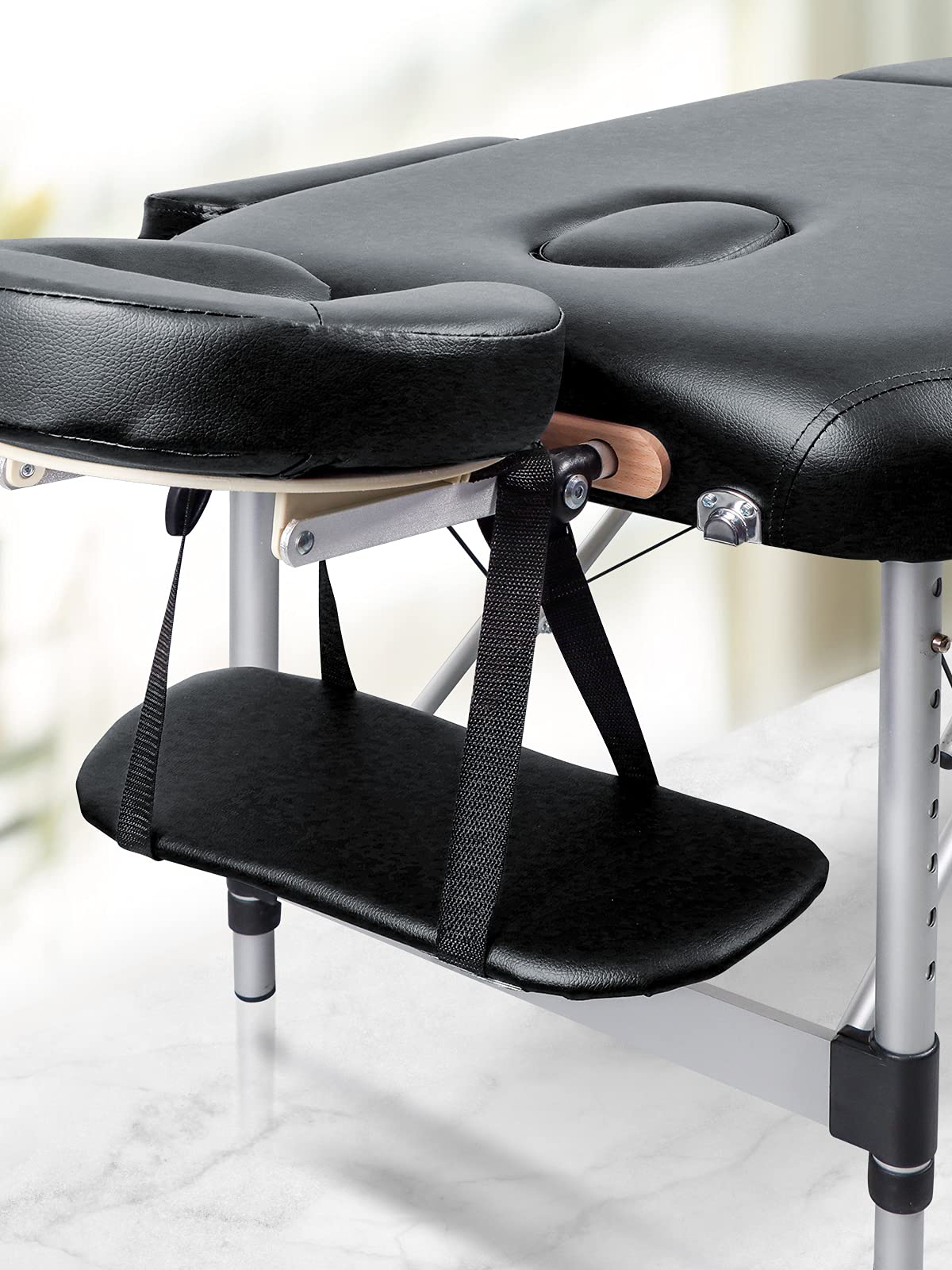 Reposabrazos colgante de esponja suave para mesa de masaje, soporte para brazos colgantes, soporte para reposabrazos, soporte para mesa de masaje, spa, salón de belleza, cama (negro) 5