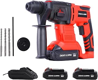 Sponsored Ad - DEKE&DIRK Cordless Rotary Hammer Drill 18V Brushless SDS Plus Hammer Drill with 2PCS Rechargeable 2Ah Lithi...