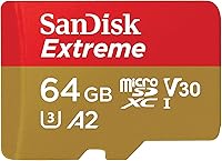 Vista 1 de SanDisk Tarjeta de memoria microSDXC UHS-I de 64 GB con adaptador hasta 170 MBs, C10, U3, V30, 4K, 5K, A2, tarjeta Micro SD SDSQXAH-064G-GN6MA