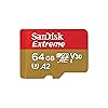 SanDisk 64GB Extreme microSDXC UHS-I Memory Card with Adapter - Up to 170MB/s, C10, U3, V30, 4K, 5K, A2, Micro SD Card - SDSQXAH-064G-GN6MA
