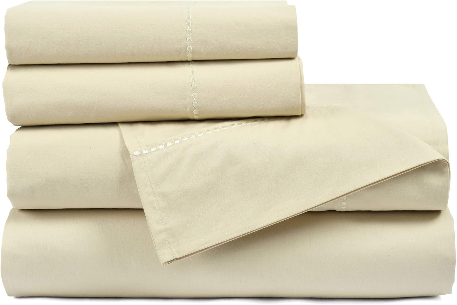 Lush Decor Aria Dots 6 Piece Cotton Sheet Set, King, Neutral