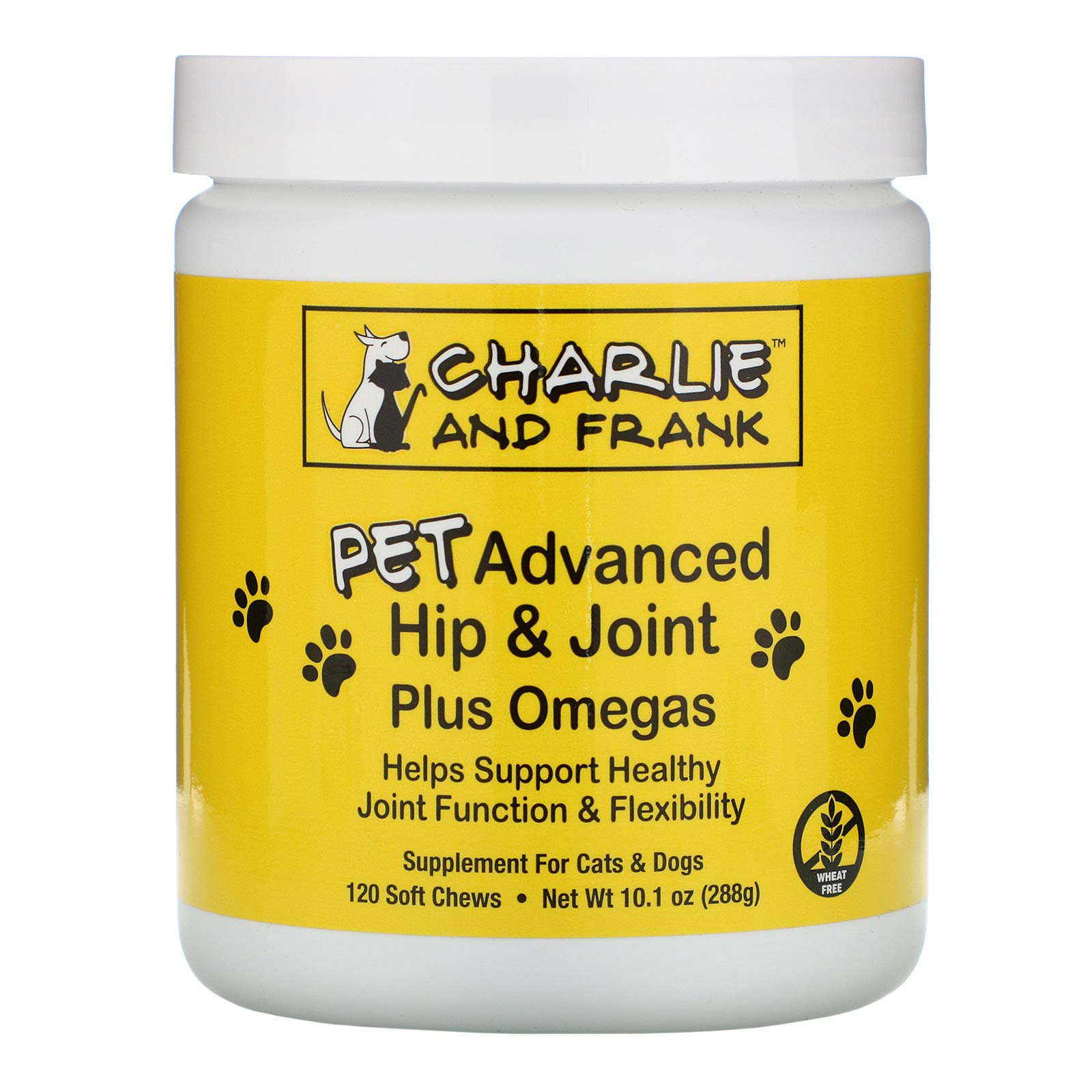 Charlie and Frank Pet Advanced Hip & Joint Plus Omegas, for Cats & Dogs, 120 Soft Chews, 10.1 oz (288 g)