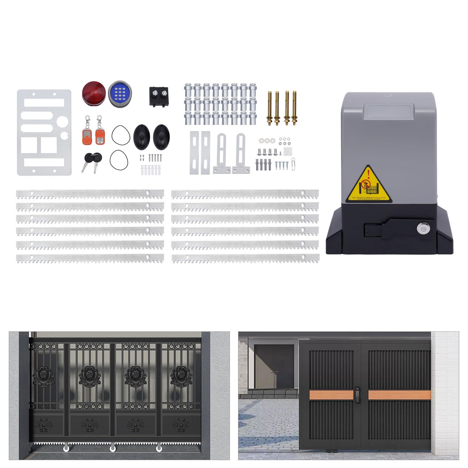 370-750w Schiebetorantrieb Garagentorantrieb Set Schiebetor Toröffner Torantrieb Garagentoröffner Sliding Gate Opener Elektrischer Toröfffner Werkzeugset (550W)