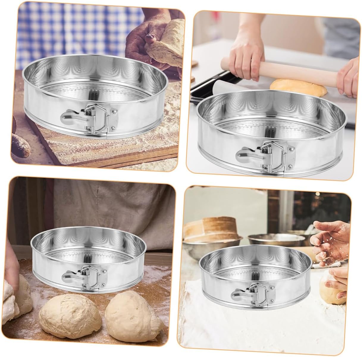 Stainless Steel Springform Cake Pan 9-inch with Reliable Lock Removable Bottom for Cheesecake Baking Kitchen Bakeware Essential