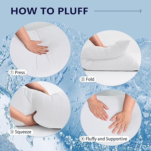 Vista 106 de DOWNCOOL Almohada grande de cuerpo completo, transpirable, para los que duermen de lado, suave, larga, para adultos, 20 x 54 pulgadas, color gris