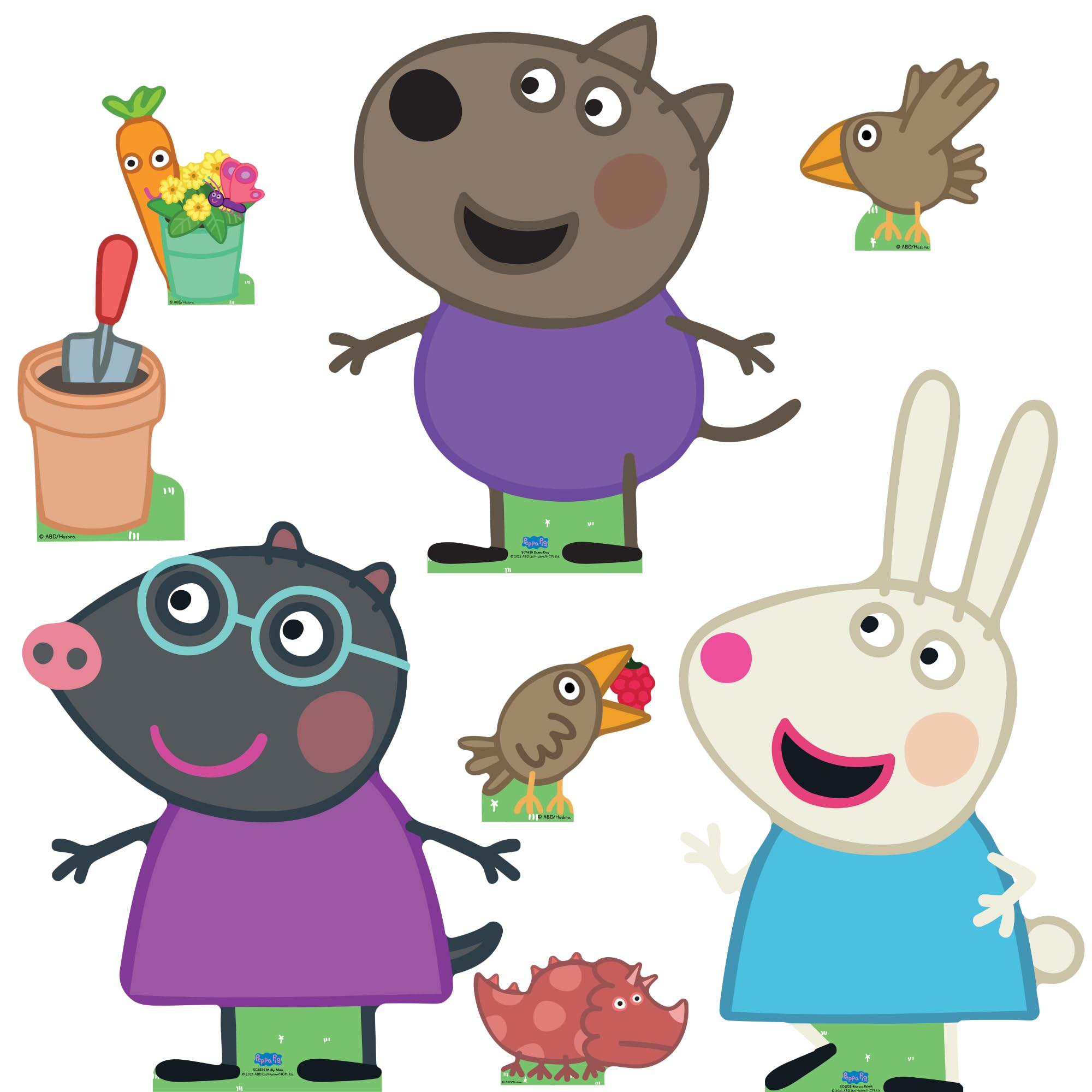 Star Cutouts SC4525 Peppa Pig Rebecca Rabbit, Danny Dog & Molly Mole Multi Pack (75cm) – Ideal for Peppa Pig Theme Birthdays & Parties