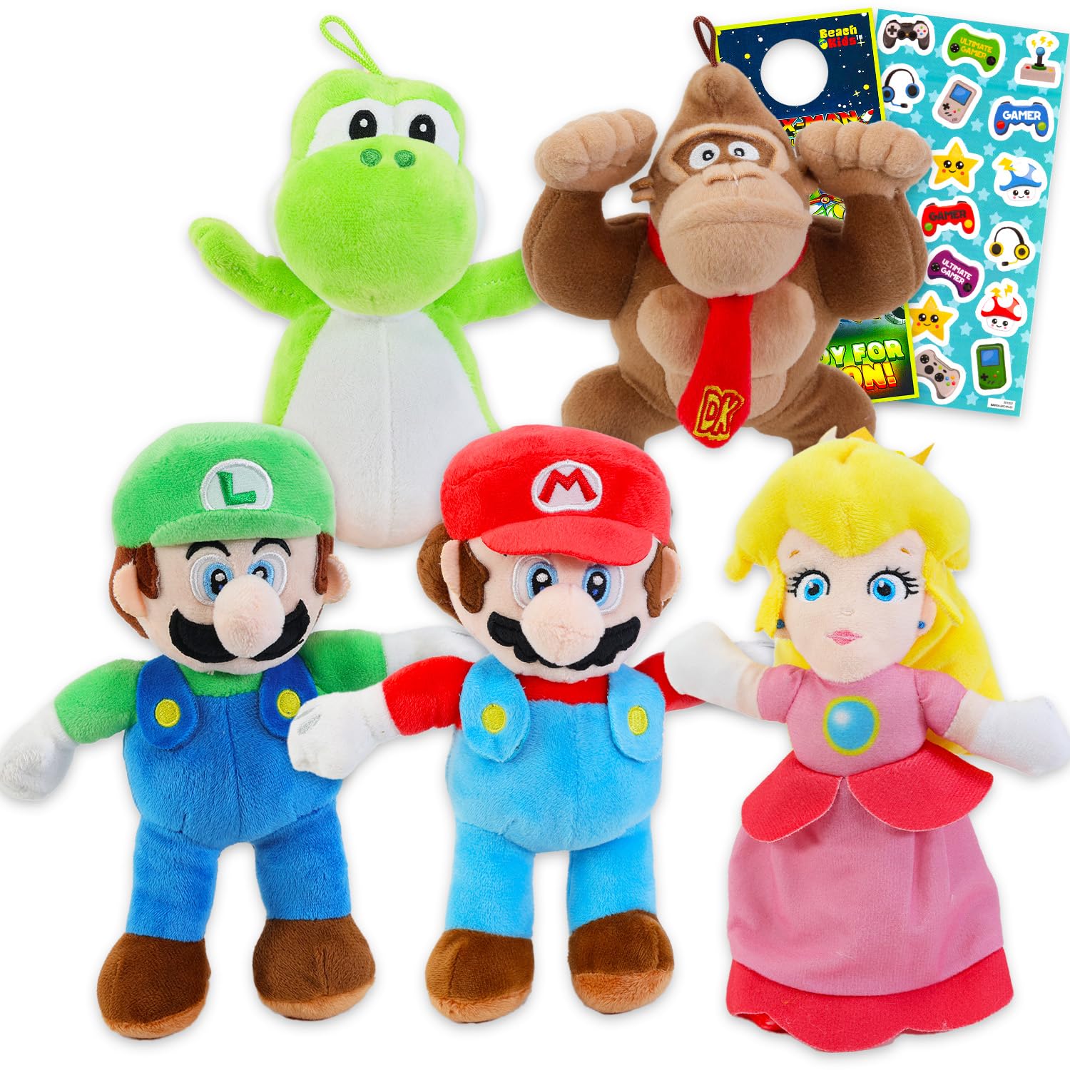 Super Mario Plushies Set - Bundle with 5 Super Mario Bros