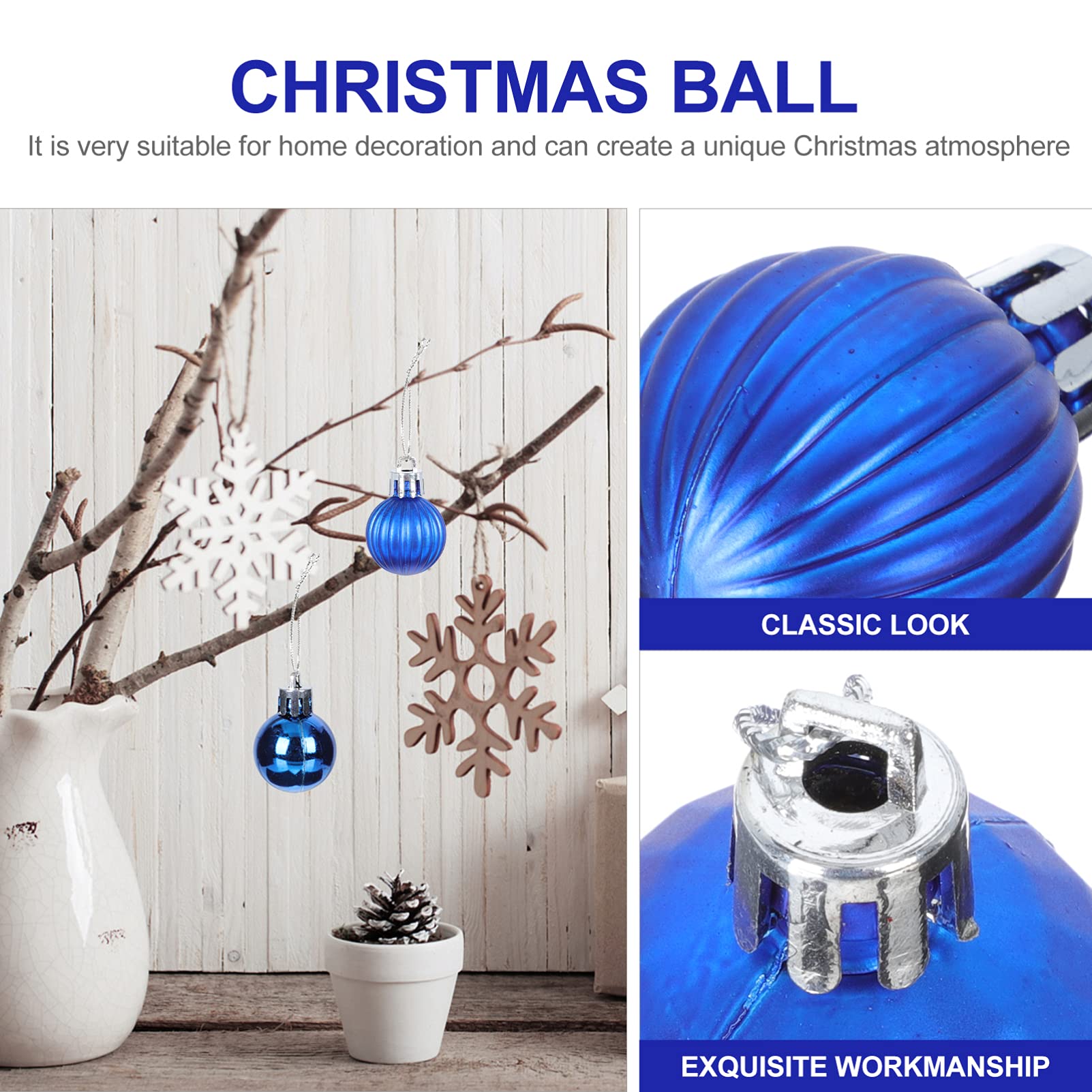 192 Piezas Bolas de Navidad Decoración de Bolas de Árbol de Navidad Bola de Navidad con Purpurina Esfera de Navidad Decoración de Árbol de Navidad Adorno de Árbol de Navidad Club Nocturno Bola