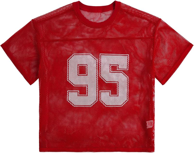 BEAUDRM Men's Number Print Jersey Shirt Mesh Tee Top Football Jersey Shirts | Crew Neck,Short Sleeve,Graphics Tee,Oversize Top,Mesh Tops,Football Jersey Shirts,Soccer Jersey