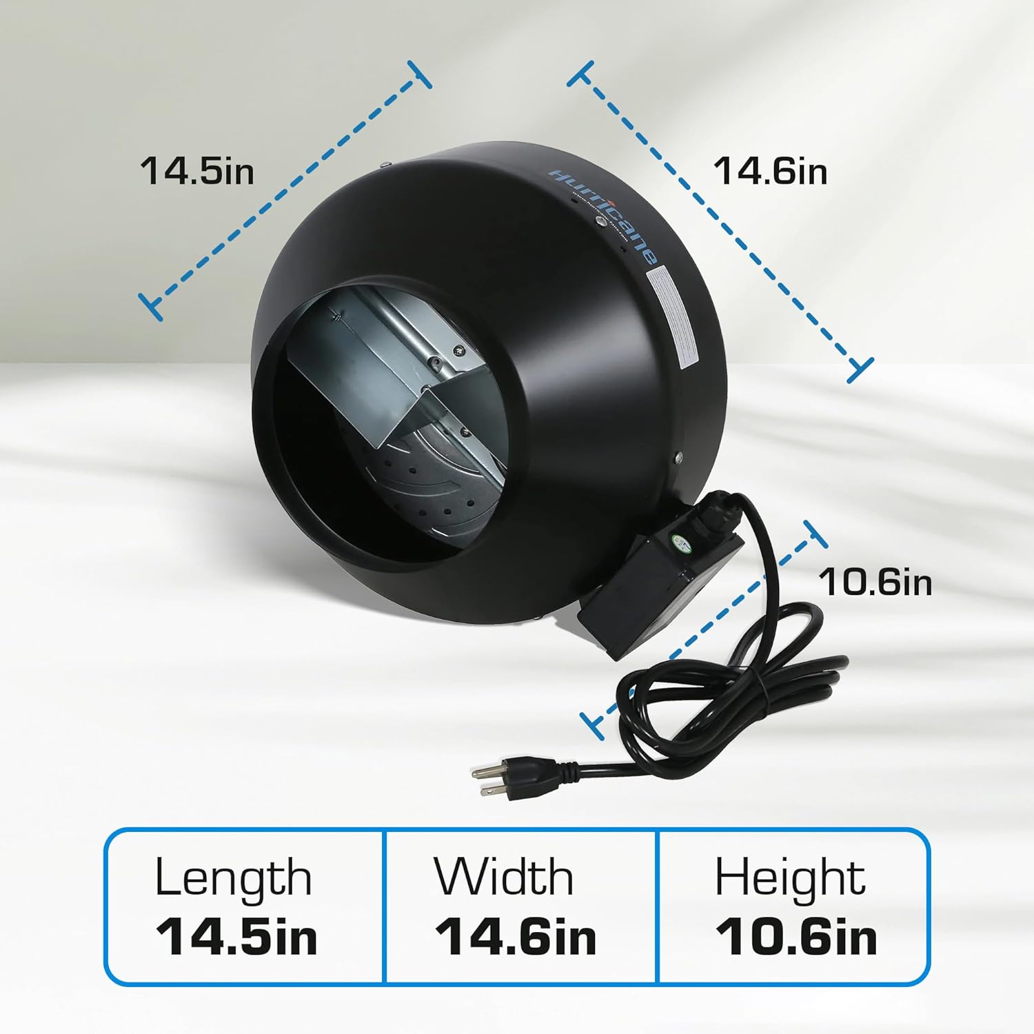 Hurricane Commercial Grade Inline Fan for Phresh & Black Ops Carbon Filters, Ideal-Air Ducting and Clamps and Titan Controls Ventilation Controllers