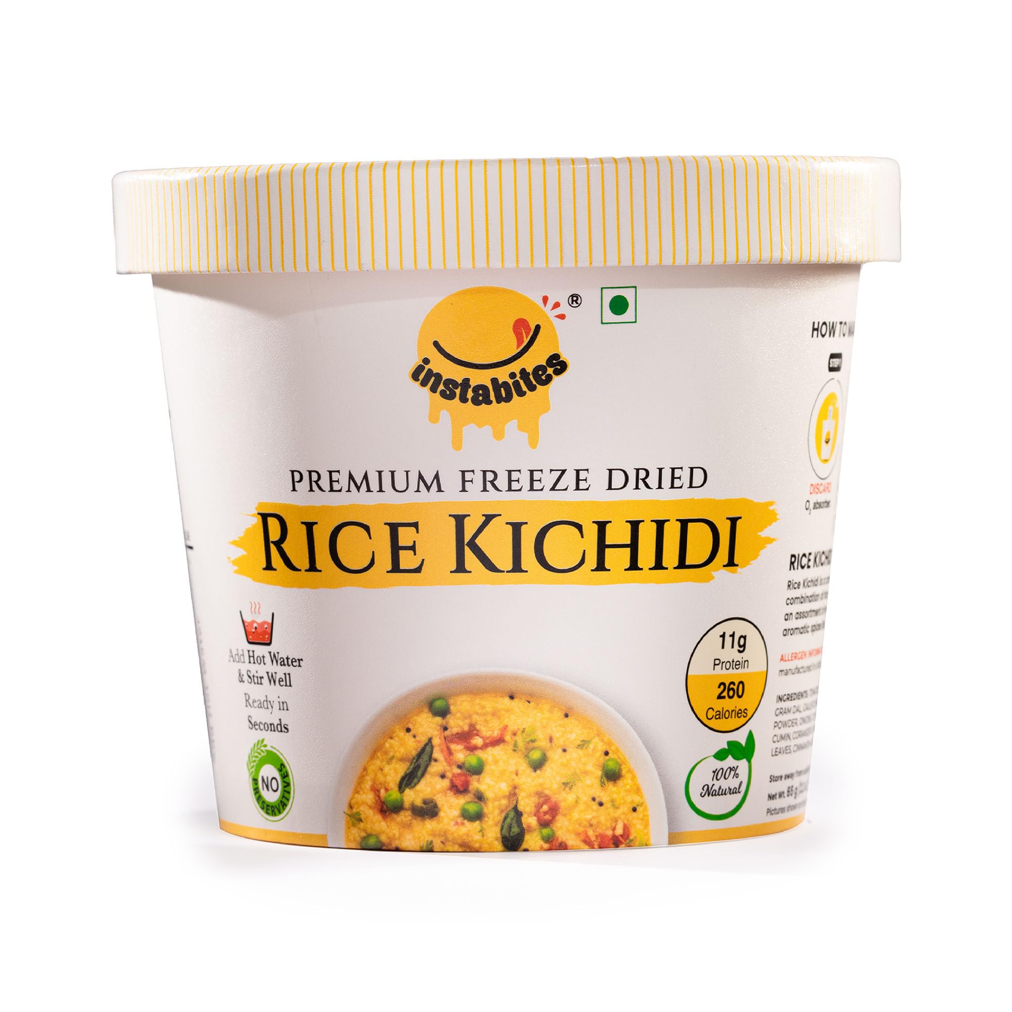 Instabites Ready to Eat Rice Kichidi Cup 65g, No Added Preservatives and Ready to Eat in Minutes - Pack of 1 (B0CYBN4FYQ) Amazon Price History, Amazon Price Tracker