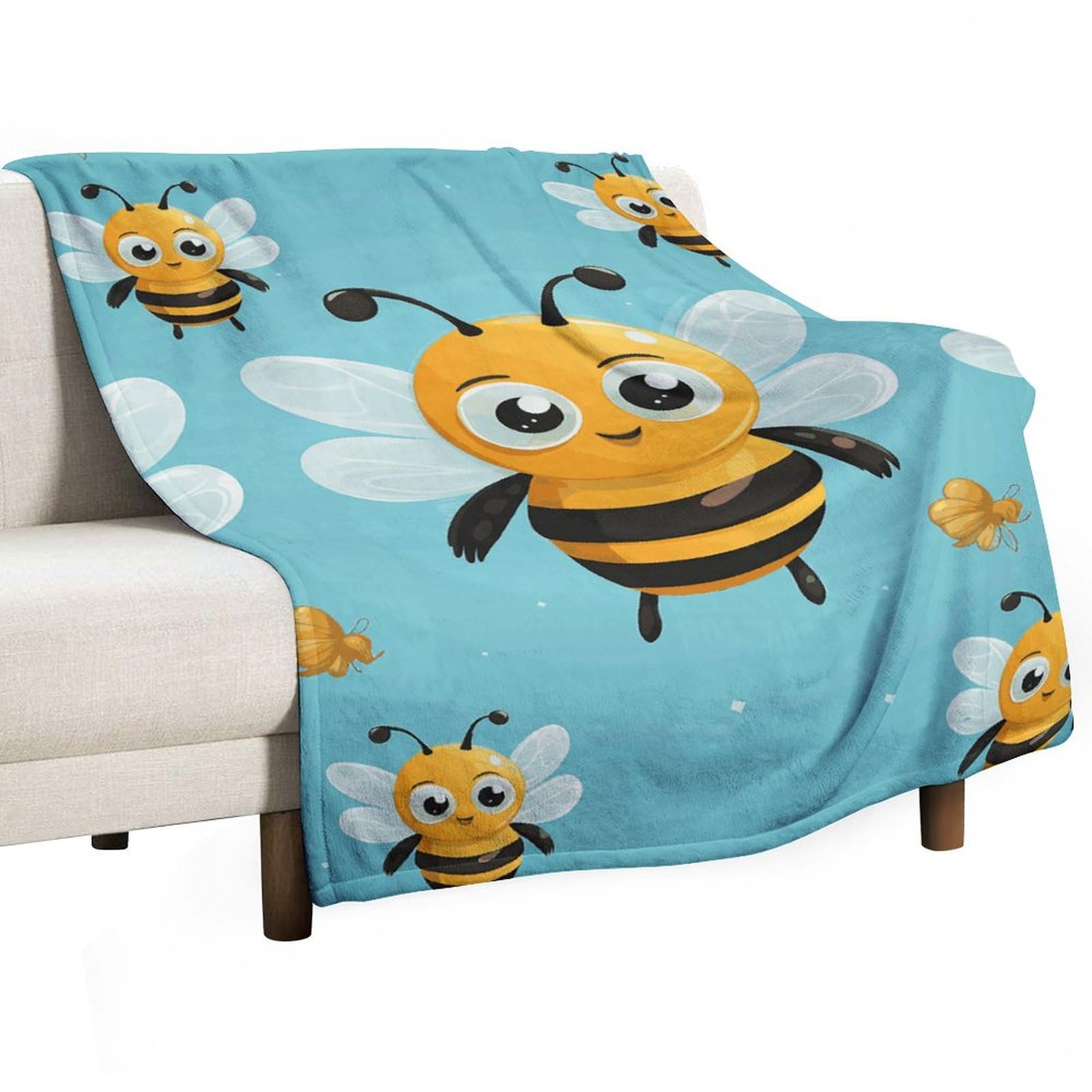 Couverture polaire plaid motif animal mignon pour lit et canapé de salon grand format