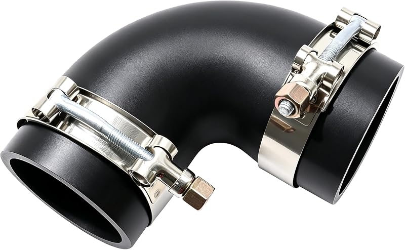 Mangueira de silicone em cotovelo 90° OXCANO 63 mm, 4 vias – Kit com 2 abraçadeiras T-Bolt