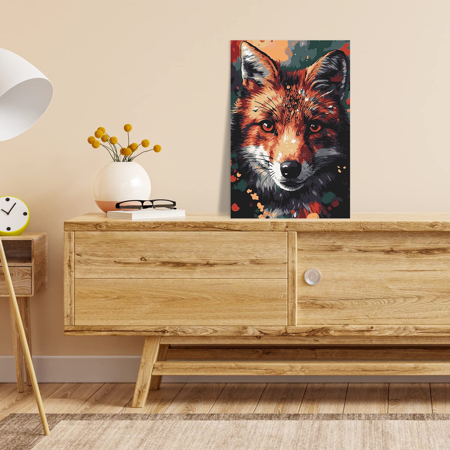 Malen nach Zahlen Erwachsene - Fuchs Fiona 90 x 60 cm groß XL Premium-Malset ohne Rahmen, Hergestellt in unserer Produktion in Deutschland, Kreative